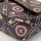 Chanel Around 2005 Made Satin Print Classic Flap Chain Bag 25Cm Black / Multi