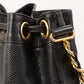 Chanel Around 1995 Made Caviar Skin 6 Cc Mark Plate Drawstring Shoulder Bag Mini Black