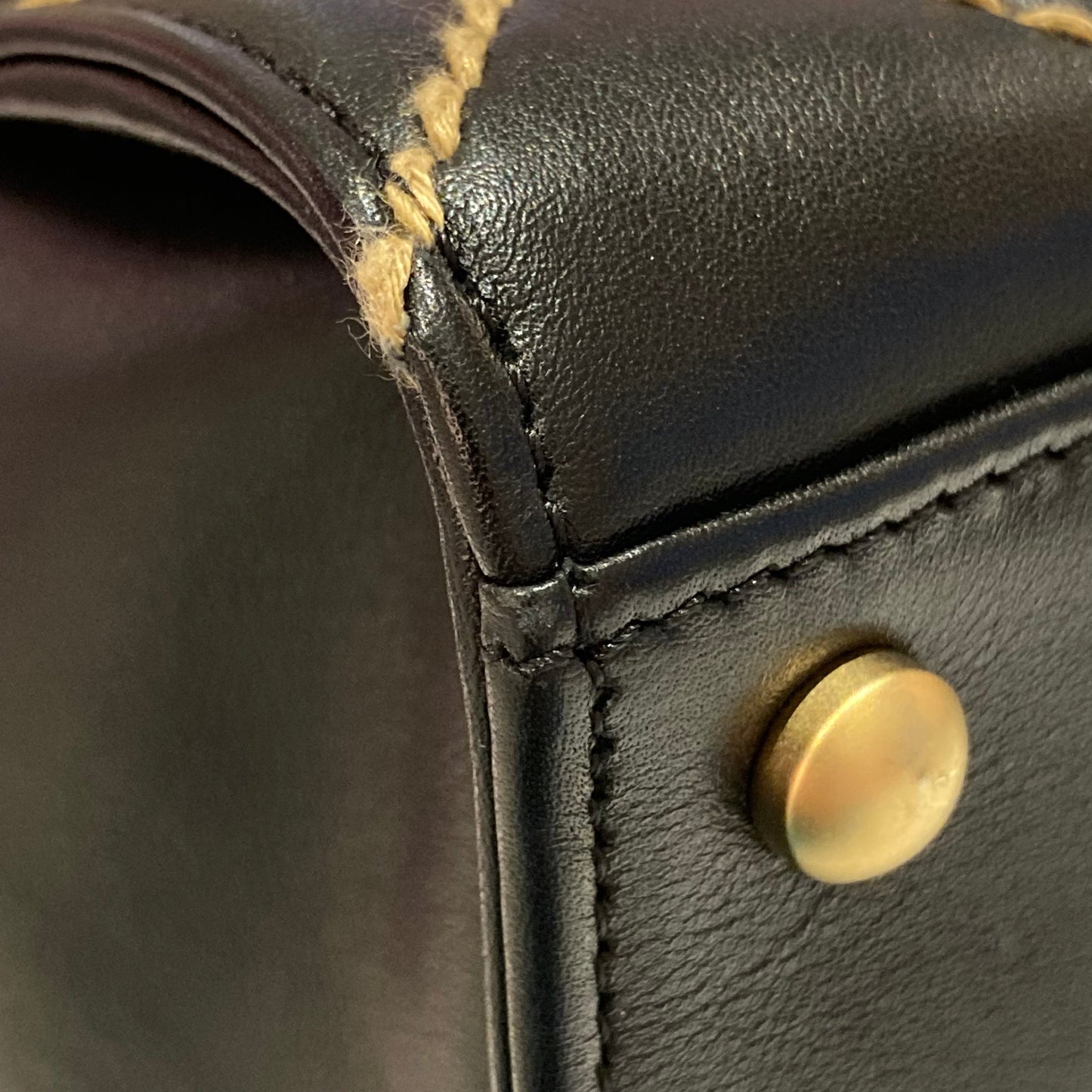 CHANEL 2004 Black Calfskin Wild Stitch Handbag 64009