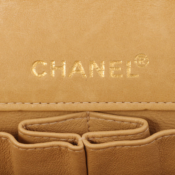 Chanel Around 2001 Made Chocobar Turn-Lock Chain Bag Beige