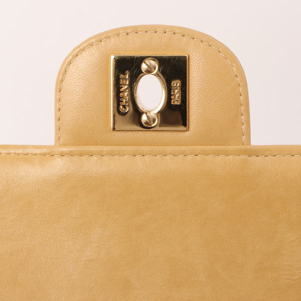 Chanel Around 2001 Made Chocobar Turn-Lock Chain Bag Beige