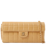 Chanel Around 2001 Made Chocobar Turn-Lock Chain Bag Beige