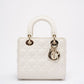 Christian Dior White Small Lady Dior in Cannage Lambskin 2020