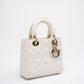 Christian Dior White Small Lady Dior in Cannage Lambskin 2020