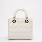 Christian Dior White Small Lady Dior in Cannage Lambskin 2020