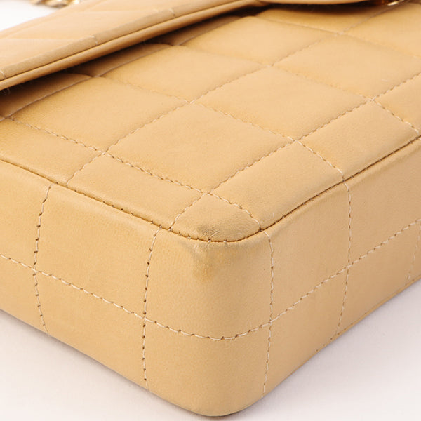 Chanel Around 2001 Made Chocobar Turn-Lock Chain Bag Beige