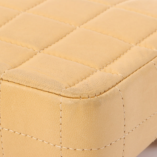 Chanel Around 2001 Made Chocobar Turn-Lock Chain Bag Beige