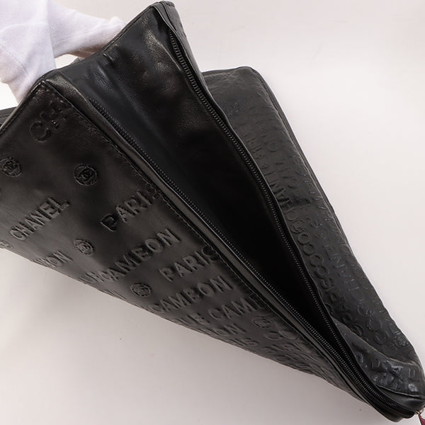 Chanel Around 2008 Made Cc Mark Logo Tote Bag Black