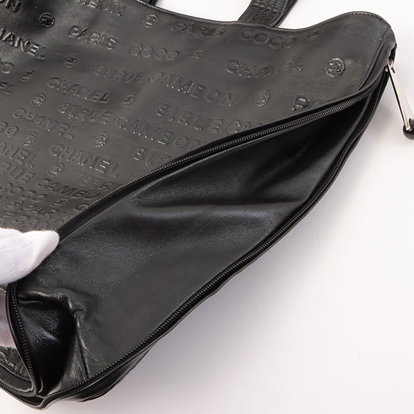 Chanel Around 2008 Made Cc Mark Logo Tote Bag Black