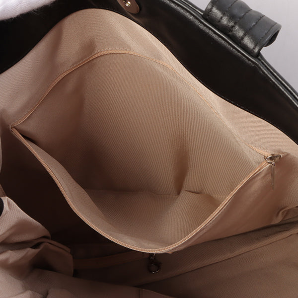 Chanel Around 2008 Made Cc Mark Logo Tote Bag Black