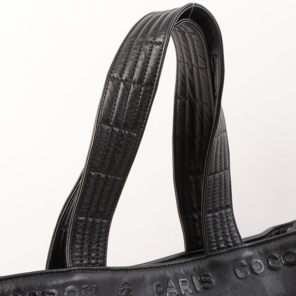 Chanel Around 2008 Made Cc Mark Logo Tote Bag Black