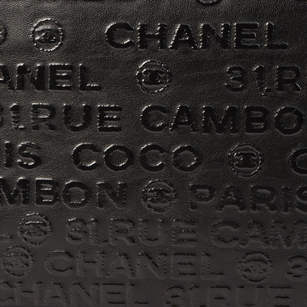 Chanel Around 2008 Made Cc Mark Logo Tote Bag Black