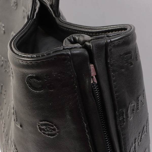 Chanel Around 2008 Made Cc Mark Logo Tote Bag Black