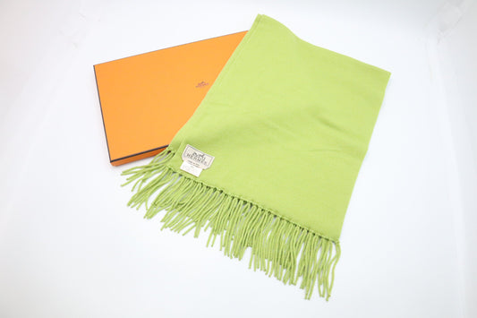 Hermes Scarf in Green Merino Wool