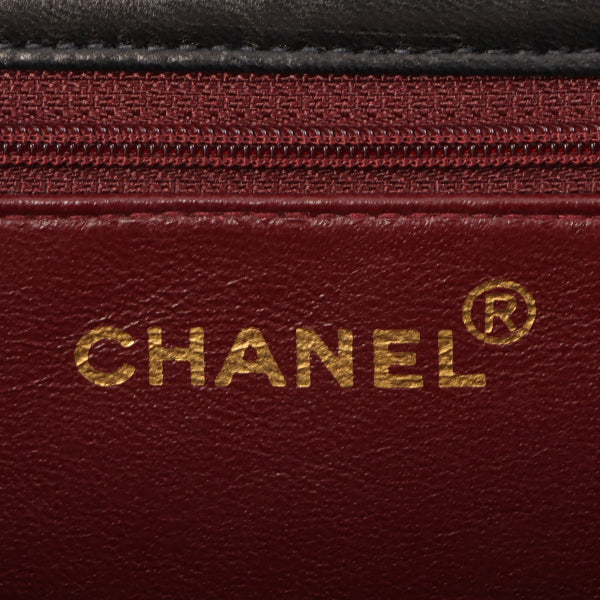 Chanel Around 1997 Made Cc Mark Plate Chain Bag Black