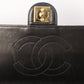 Chanel Around 1997 Made Cc Mark Plate Chain Bag Black