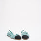 Chanel Turquoise/ Green Color Tweed Cap Toe CC Slingback 36.5C