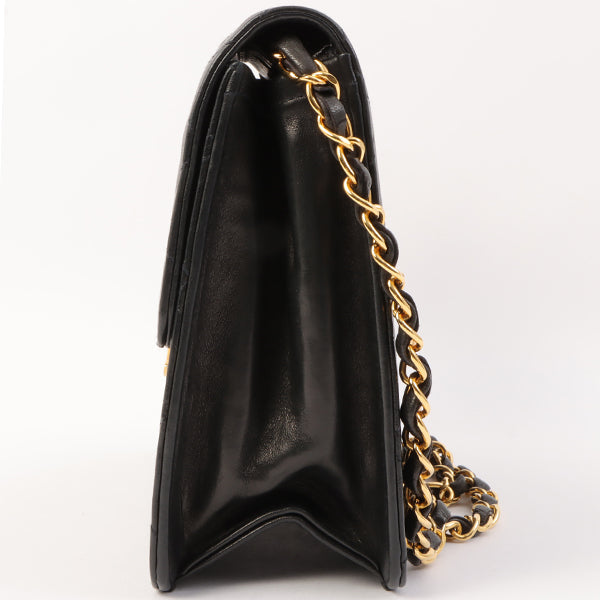 Chanel Around 1997 Made Cc Mark Plate Chain Bag Black