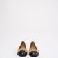 Chanel Beige/Black CC Cap Toe Ballet Flats Size 38.5C