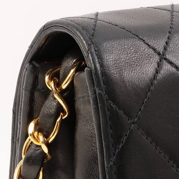 Chanel Around 1997 Made Cc Mark Plate Chain Bag Black