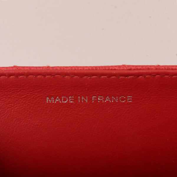 Chanel Around 1998 Made Bicolore Stitch Turn-Lock Handbag Red/Silver