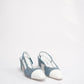 Chanel Tiffanyblau Tweed and Leather CC Pumps Size 38.5