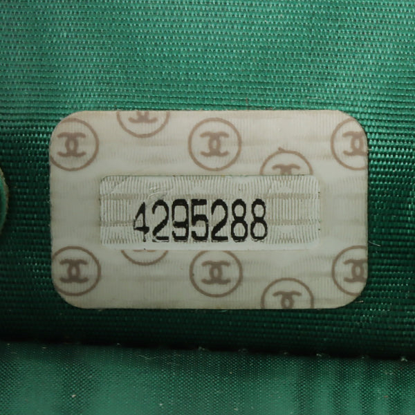 CHANEL Around 1997 Made Caviar Skin Cc Mark Stitch Key Case Green