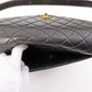 Chanel Around 1997 Made V Flap Turn-Lock Handle Bag Black