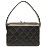 Chanel 1997 Made Logo Plate Box Hand Bag Black
