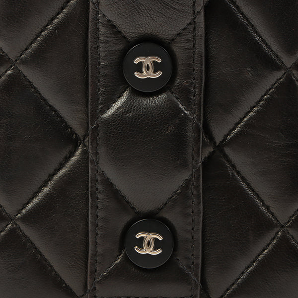 Chanel 1997 Made Logo Plate Box Hand Bag Black