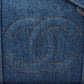 Chanel Around 1997 Made Denim Cc Mark Stitch Charm 2Way Boston Bag Indigo