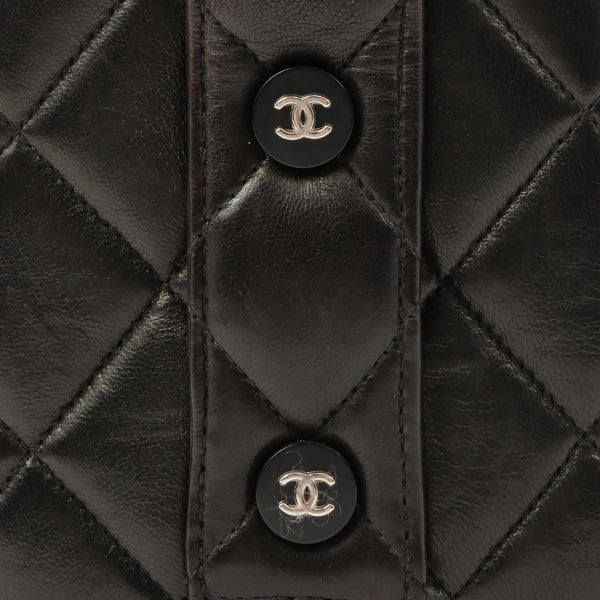 Chanel 1997 Made Logo Plate Box Hand Bag Black