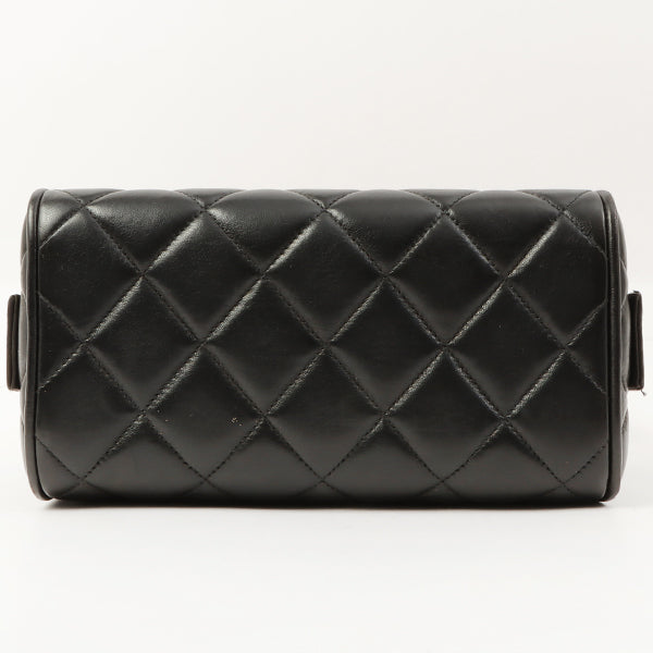 Chanel 1997 Made Logo Plate Box Hand Bag Black