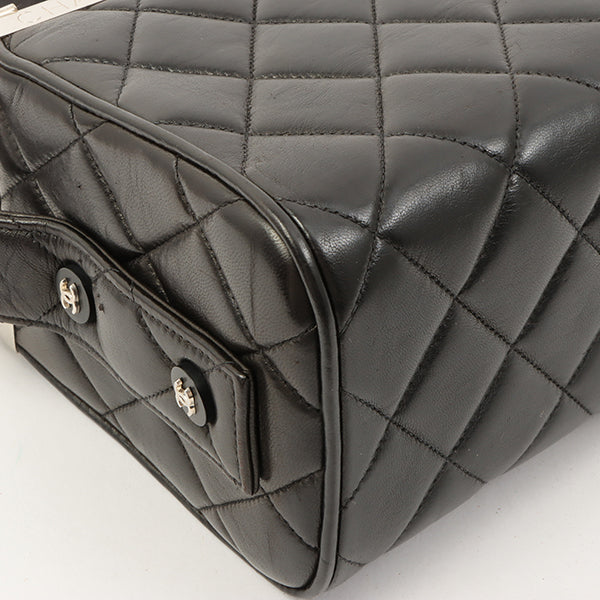 Chanel 1997 Made Logo Plate Box Hand Bag Black