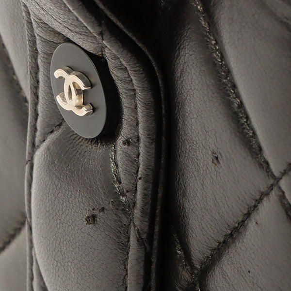 Chanel 1997 Made Logo Plate Box Hand Bag Black