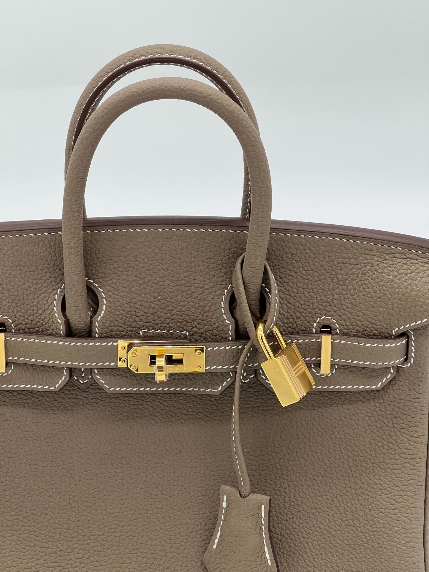 Luxury Hermes Birkin 25 Etoupe Togo Gold Hardware