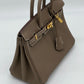 Luxury Hermes Birkin 25 Etoupe Togo Gold Hardware