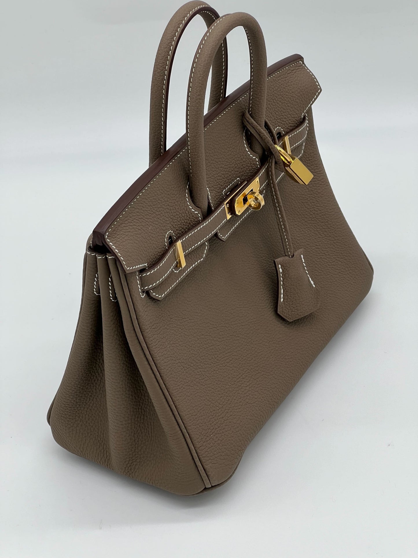 Luxury Hermes Birkin 25 Etoupe Togo Gold Hardware