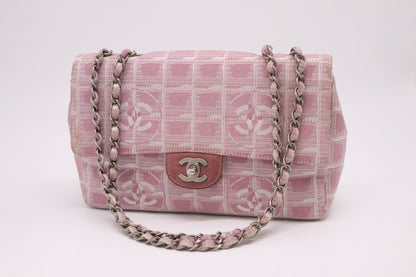 Chanel Medium Flap in Pink New Travel Line Canvas