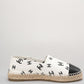 Chanel Lambskin Printed Coco Beach Espadrilles In White and Black Size 40
