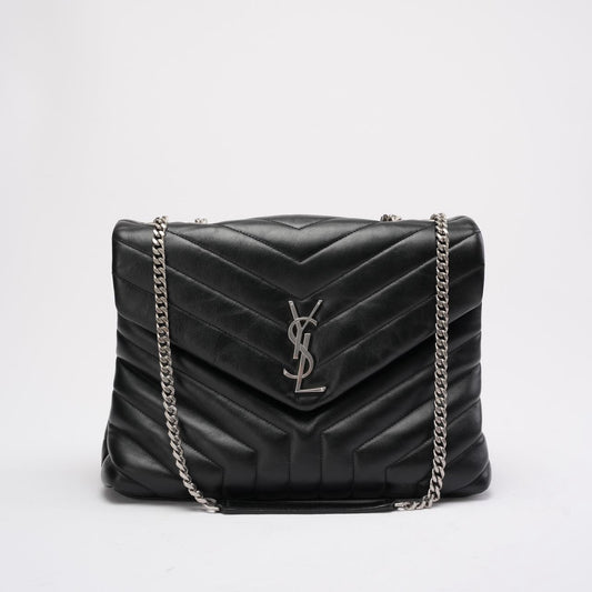 Saint Laurent Black Loulou Medium Shoulder Bag 2021