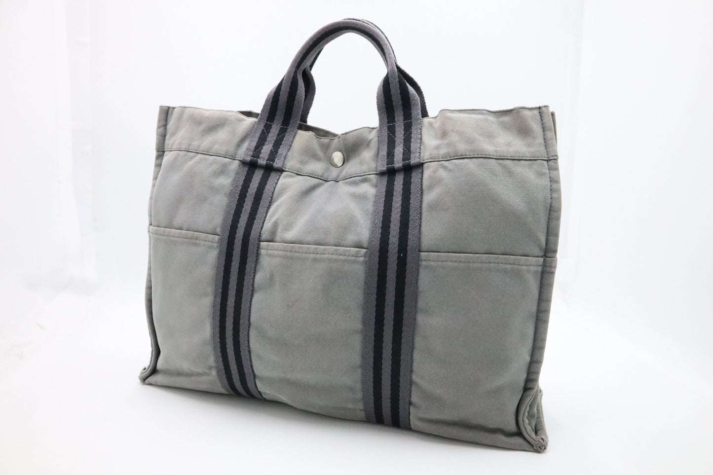 Hermes Herline Fourre-Tout MM in Grey Canvas