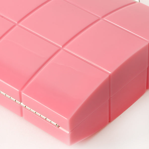 Chanel Around 2001 Made Plastic Chocobar Cc Mark Plate Chain Pouch Pink