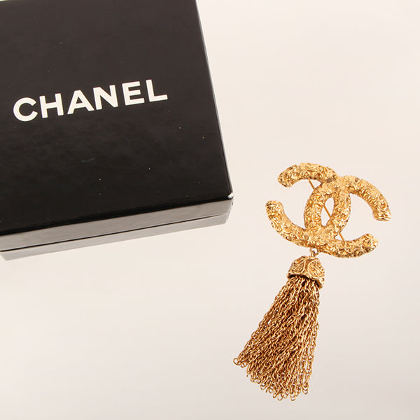 CHANEL 1993 Made Design Cc Mark Tassel Brooch