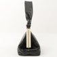 Chanel Around 2002 Made Cc Mark Plate Metal Clasp Top Handle Bag Black