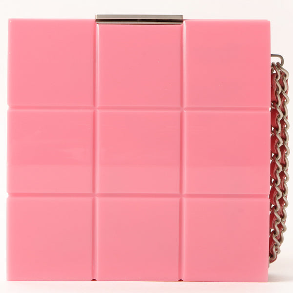 Chanel Around 2001 Made Plastic Chocobar Cc Mark Plate Chain Pouch Pink