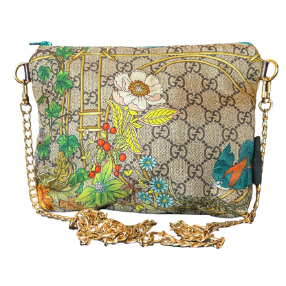 GG Floral Lattice   Silk Scarf Crossbody Bag