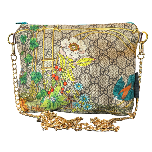 GG Floral Lattice   Silk Scarf Crossbody Bag