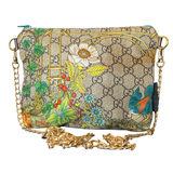GG Floral Lattice   Silk Scarf Crossbody Bag