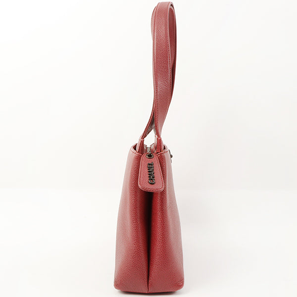 Chanel Around 1998 Made Caviar Skin Cc Mark Shoulder Bag Bordeaux